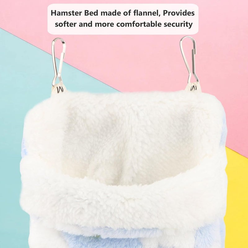 Reshiho Sugar Glider Sleeping Pouch Bag, Warm Hamster Hammock Pouch Sack Small Pet Hanging Bed for Hamster Rat Hedgehog Squirrel and Other Small Animal (Blue) - Image 4